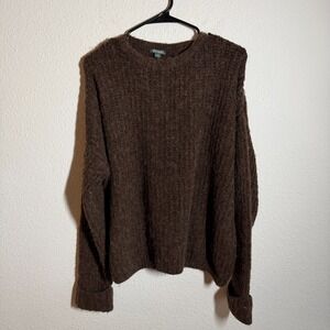 Wild Fable Cozy Cocoon Sweater Womens Medium Brown Alpaca Wool Drop Shoulder